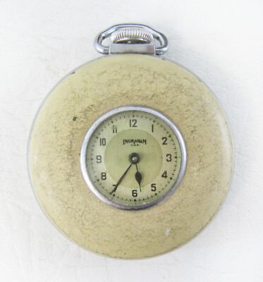 Nice Vintage Ingraham USA Small Face Pocket Watch Works Great