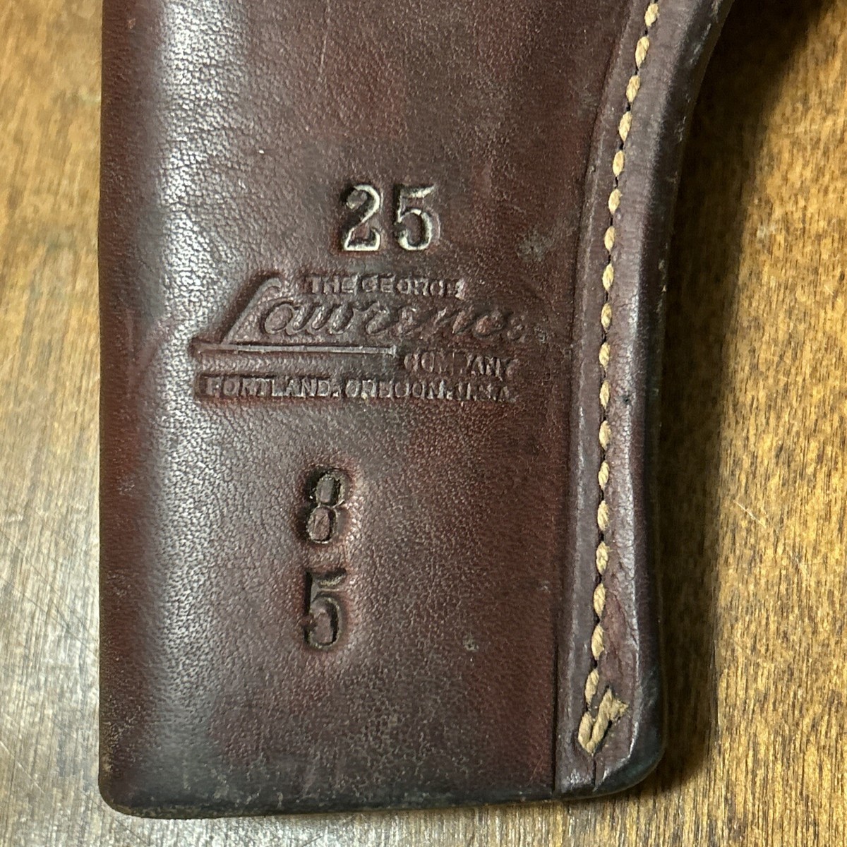 The George Lawrence & Co. 1960s Steerhide 77D Gun Holster Rig + Ammo Belt (SM) Vintage 42 Inch George Lawrence Holster Ammo Belt genuine  main image 3