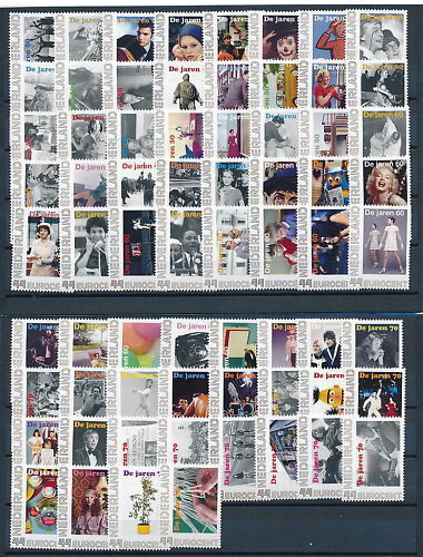 Pays-Bas années 60 nostalgie TV néerlandaise lot complet 68 timbres neuf/postfris us - Photo 1/1