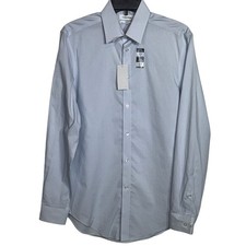 Calvin Klein Steel Men's Slim-Fit Stretch Dress Shirt, Mist 15 32-33 85