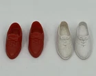 Vintage Barbie Skipper Francie Tennis Shoes Sneakers Soft Plastic Rubber 2 Pair