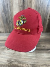 U.S Marines Red Adjustable Hat One Size Fits All Unisex