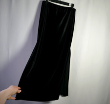 VTG IZ California Y2K Whimsigoth Velvet Maxi Skirt Size L Black Side Slits Event