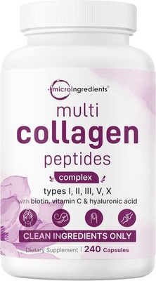 2 Pack Multi Collagen Pills for Women&Men, 480 Capsules| Type I, II, III, V, X |