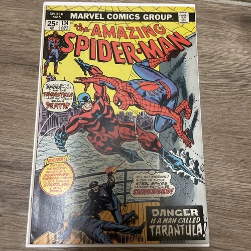 Amazing Spider-Man 134 1st Tarantula Punisher F+VF- 1974 Glossy