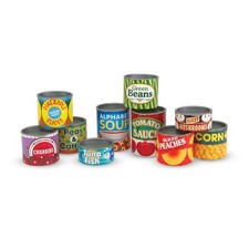 10 Pack Grocery Store Food Tin Cans Kitchen Play House Pretend Accessory Toy Set