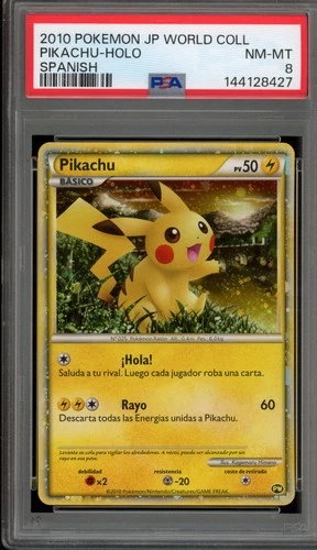 Pokemon Pikachu World Coll. SPANISH Holo PSA 8