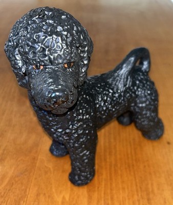Poodle Dog Figurine Ceramic Signed T.C. Schoch Lifelike Realistic #119