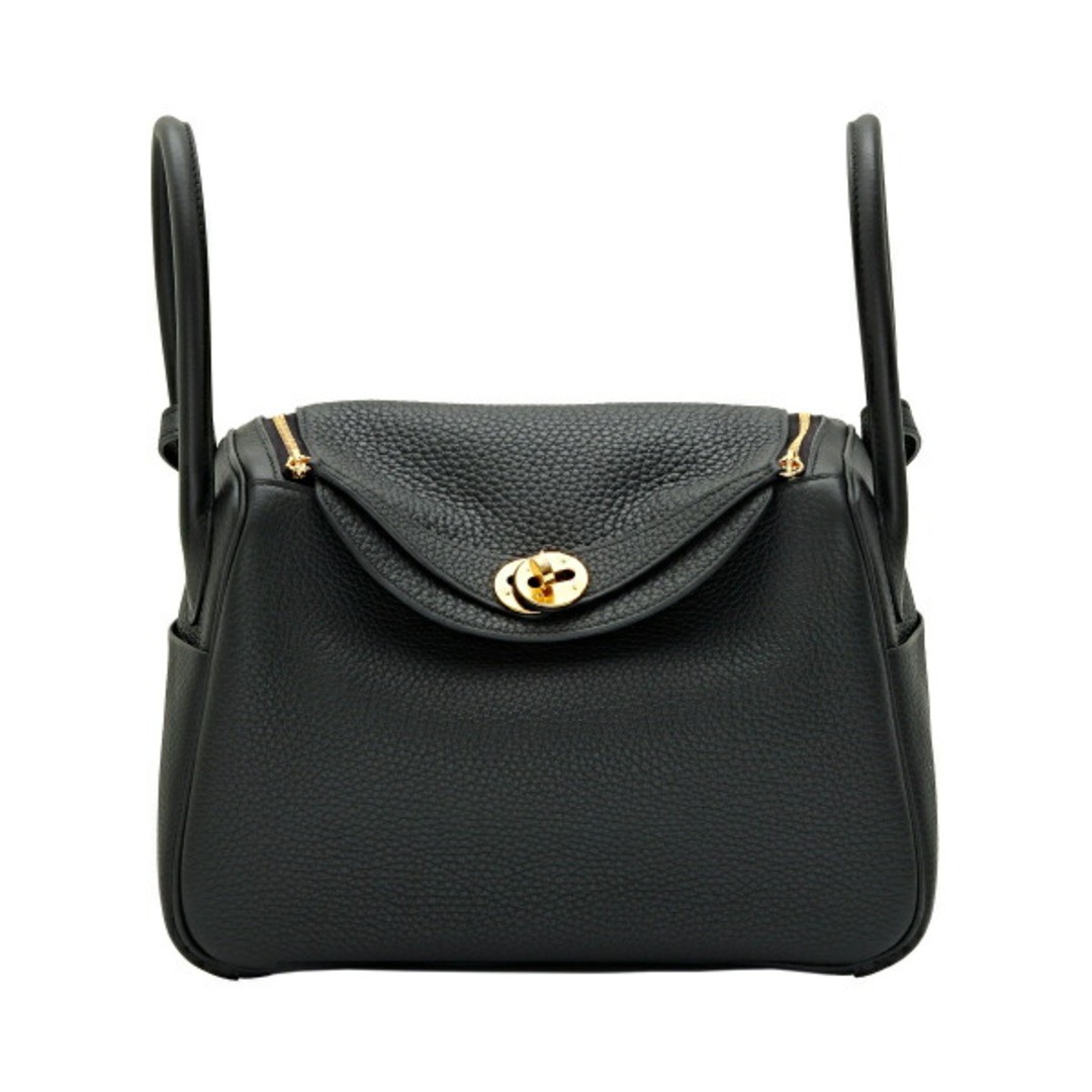 Hermes Lindy 26 Taurillon Clemence Black Yellow Gold Hardware W