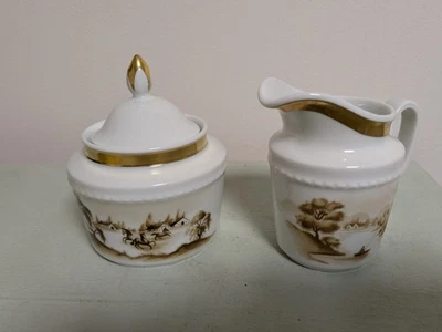 FÜRSTENBERG Schloss Corvey Milchkännchen + Zuckerdose Handbemalt Dekor WS 1176 - Bild 1 von 4