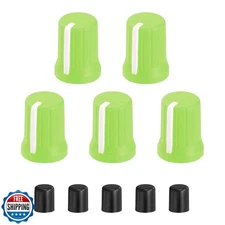 MECCANIXITY 5pcs 6mm Potentiometer D-Shaft Knob Rubber 180 Rotati