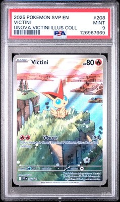 PSA 9 Victini Illustration Rare #208 2025 Pokemon Black Star Promo