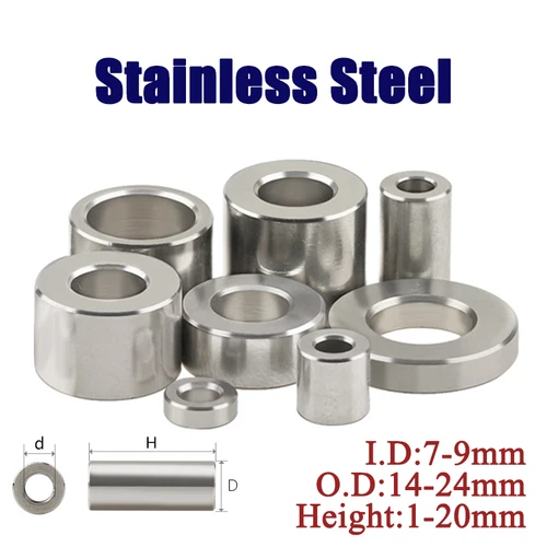 Stainless Steel Unthreaded Round Bushing Sleeve Washers I.D:7mm/8.2mm/8.5mm/9mm