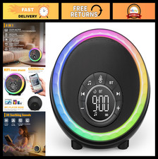 Bluetooth Speaker Alarm Clock with Night Light, Portable White Noise Machine, RG