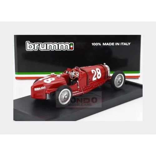 1:43 BRUMM Bugatti F1 Tipo 59 #28 Monaco Gp 1934 Tazio Nuvolari Red R174 - Immagine 3 di 3
