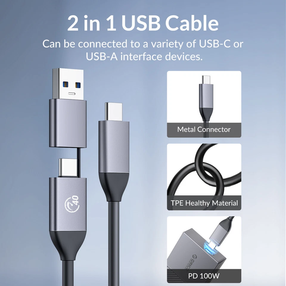 ORICP 40Gbps USB4 M.2 NVMe SSD Enclosure Case Compatible with Thunderbolt UASP - Image 4 of 4