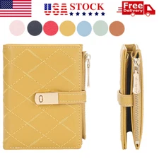 US Women RFID Blocking Wallet Small Leather Credit Card Holder Bifold Mini Purse