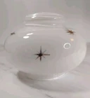 Vintage Art Deco McM Atomic Milk Glass Starburst  Pattern Glass Lamp Shade