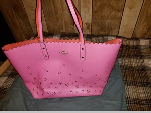 large pink coach purse
