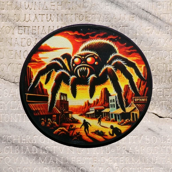 Tarantula Classic Horror Patch - Sci-Fi Monster Movie Iron-On Applique, Spiders