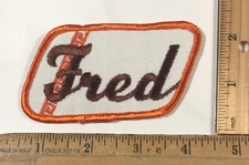 Vintage Fred Name Tag Embroidered Patch E-Z Sew Staff Employee Uniform