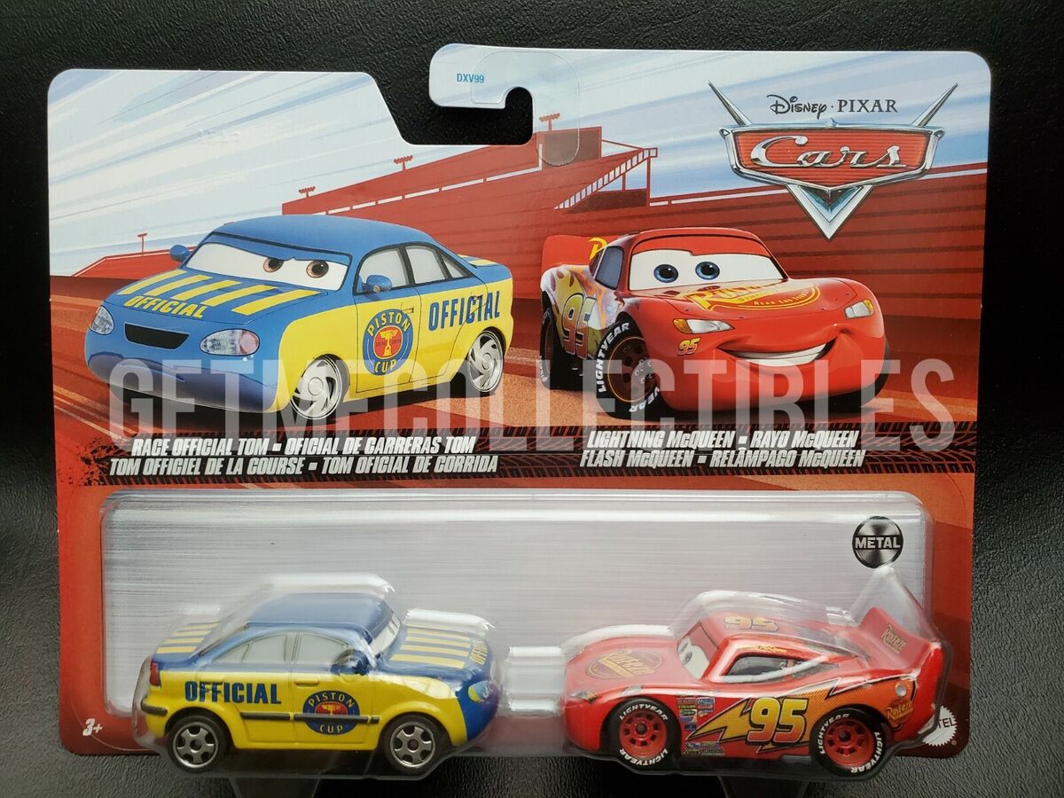 Disney Pixar Cars 3, Race Official Tom & Lightning McQueen 2-Pack, 1:55  Scale Die-Cast