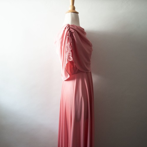 Vintage 1970s Handmade Grecian Floor Length Gown Prom Bridesmaid Dress 25" Waist - Picture 11 of 13