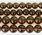 Round Natural Smoky Quartz Smooth Faceted Gemstone Beads 15" DIY Making Hand Jew