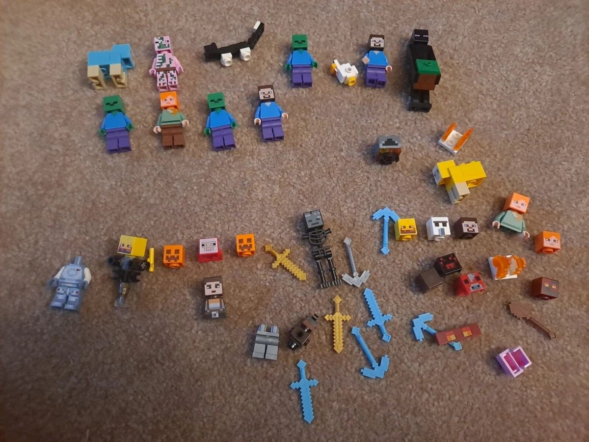 LEGO Minecraft Brick Built Tuxedo Cat cyan endurman steve zombie