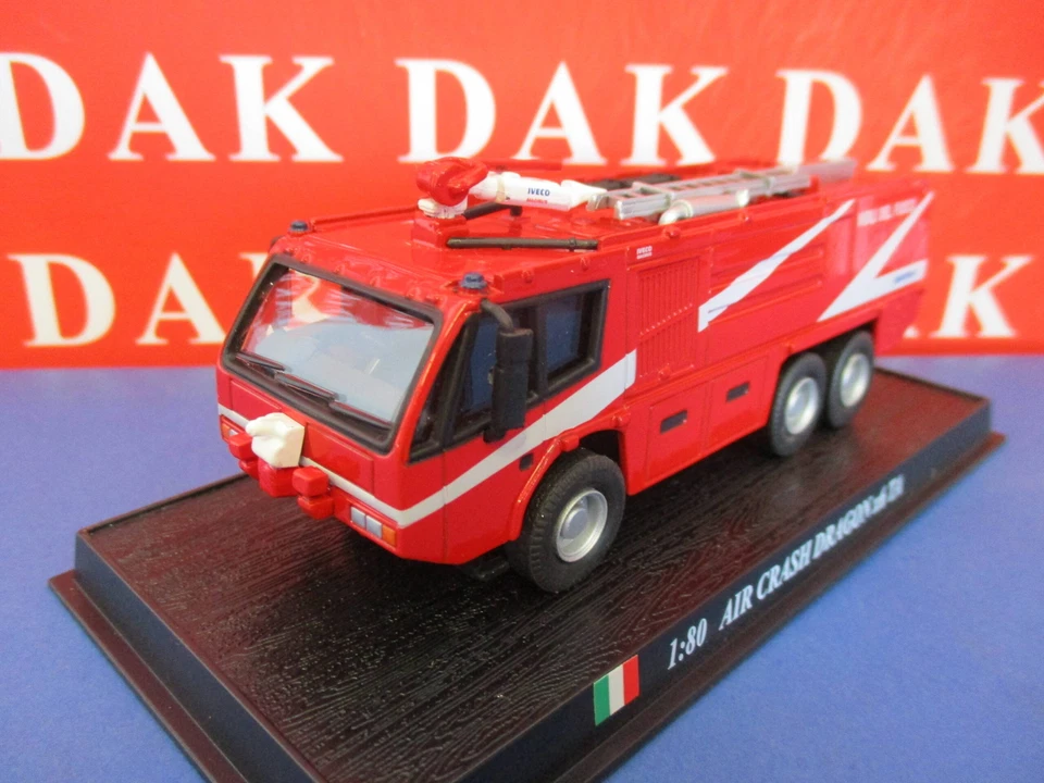 Die cast 1/80 Modellino Camion Pompieri Iveco Magirus Air Crash Dragon x6 TA red - Immagine 2 di 3