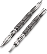 Spring Loaded Nail Set Tools,2-PCS Dual Head Nail Setter and Hinge Pin Punch Set