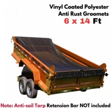 Heavy Duty Dump Truck Mesh Tarp Trailer Polyester Vinyl Coated Cover 6 x 14 ft