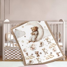 3 Pcs Baby Crib Bedding Set Safari Animals Bear Woodland Animals Jungle Crib ...