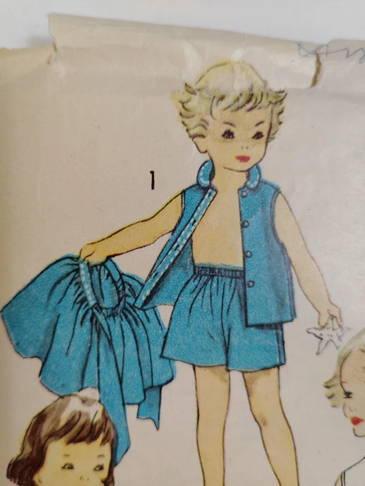 Simplicity 4264 Skirt Blouse Shirt Shorts Sewing Pattern Girls 6 VTG Summer Easy - Image 3 of 4