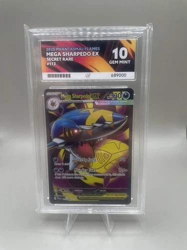 Pokémon TCG Mega Sharpedo EX Secret Rare 113/094 ACE GRADED 10 GEM MINT