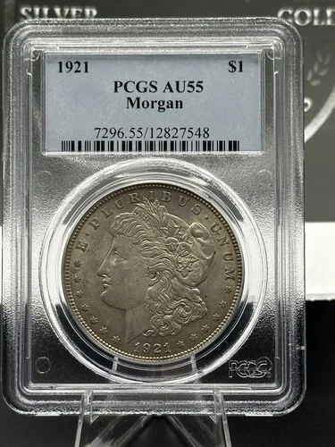 1921 Morgan Silver Dollar PCGS AU55 $1 Uncirculated  Graded KM#110
