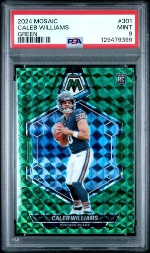 2024 Panini Mosaic - Rookies Caleb Williams  #301 Green Mosaic Prizm (RC) - PSA9