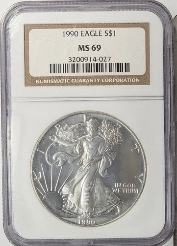 1990 American Silver Eagle - NGC MS69 - A872