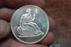 SEATED FIGURE W EAGLE ON BACK 1 OZ FINE SILVER 999 ROUND BULLION