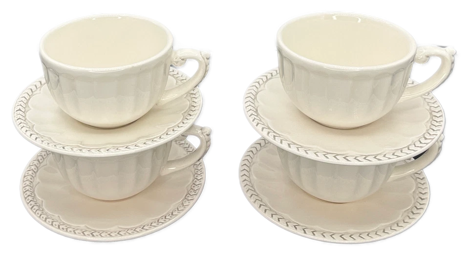 American Atelier Athena xícara e pires chá de café plano 5166 Ironstone conjunto de 4 - Imagem 2 de 4