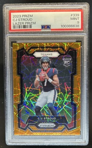 2023 Panini Prizm C.J. Stroud RC Lazer Rookie #339 Texans PSA 9
