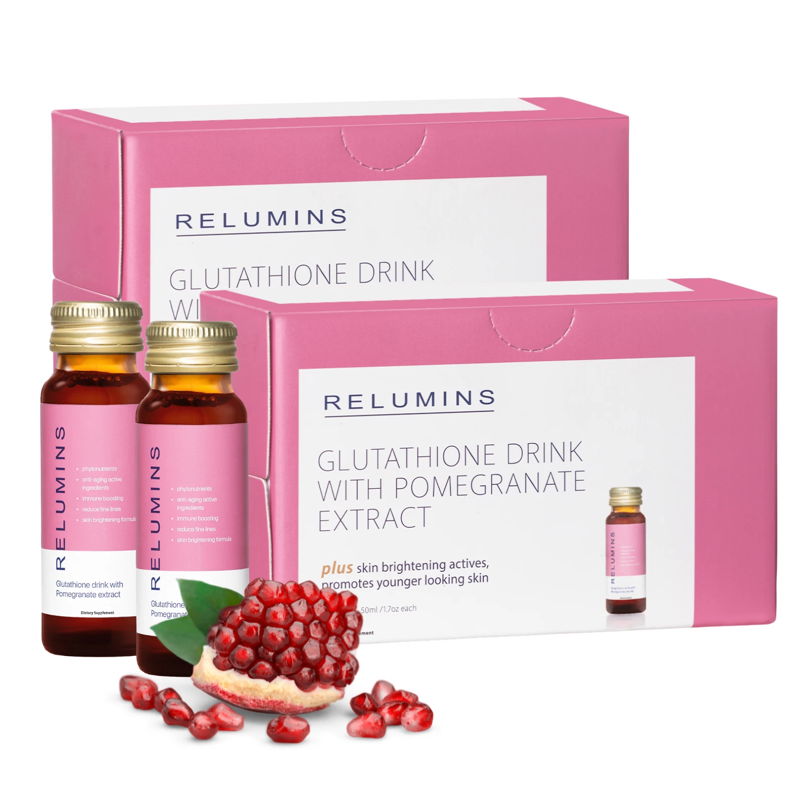 Relumins No. 1 Glutathione Drink in USA, Fast Absorption - 50mL x 20 Bottles
