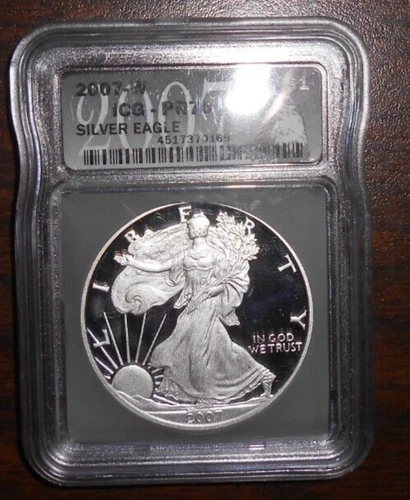 2007-W AMERICAN SILVER EAGLE ICG PR70 DCAM