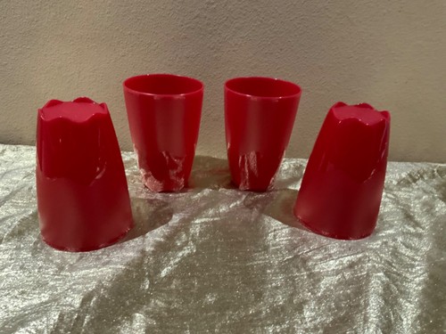 New Set of 4 Tupperware Open House Tumblers Candy Apple Red Color in a BIG 18oz - Picture 2 of 4