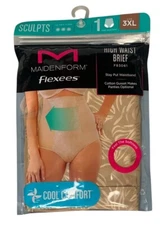 NEW Maidenform Flexees Shapewear High Waist Brief Cool Comfort Nude 3XL F83061
