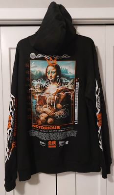 FRESH LAUNDRY BLACK NOTORIOUS MONA LISA TEDDY BEAR ART HOODIE MENS