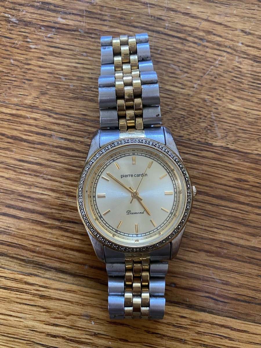 Mens Two Tone Pierre Cardin Watch With Tiny Diamonds