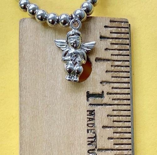 HSN Michael Anthony Sterling Silver Cherub Charm Stretch Bracelet 6-3/4" - Picture 4 of 7