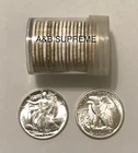ROLL (20) WALKING LIBERTY HALF DOLLAR “STUNNING GEMS” BU UNCIRCULATED 90% SILVER