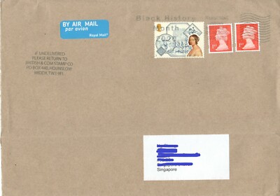 GREAT BRITAIN 2020 BLACK HISTORY MONTH POSTAL SLOGAN WITH 1ST CLASS RED MACHIN 2